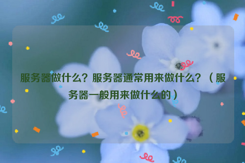 服务器做什么？服务器通常用来做什么？（服务器一般用来做什么的）