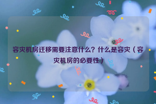 容灾机房迁移需要注意什么？什么是容灾（容灾机房的必要性）