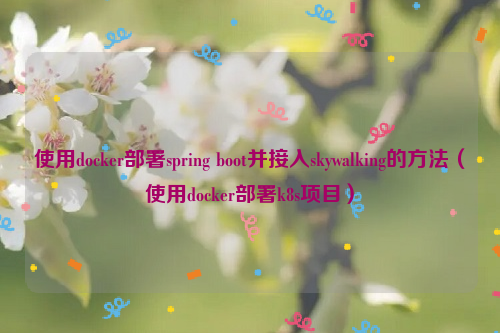 使用docker部署spring boot并接入skywalking的方法（使用docker部署k8s项目）