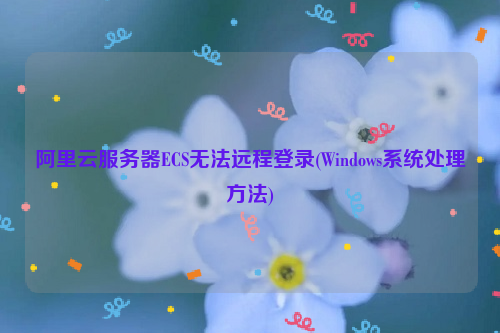 阿里云服务器ECS无法远程登录(Windows系统处理方法)