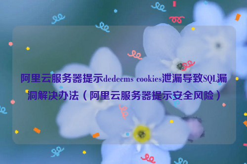 阿里云服务器提示dedecms cookies泄漏导致SQL漏洞解决办法（阿里云服务器提示安全风险）