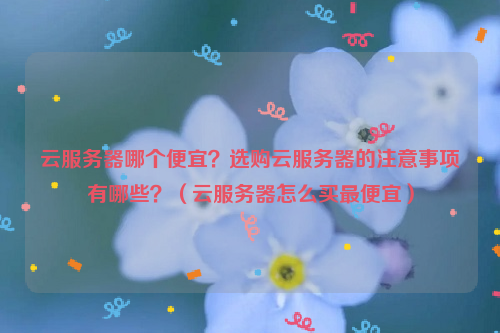 云服务器哪个便宜？选购云服务器的注意事项有哪些？（云服务器怎么买最便宜）