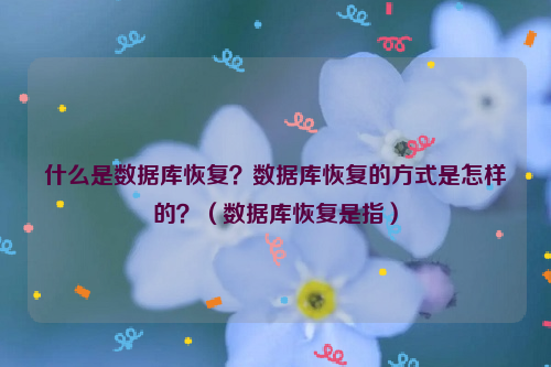 什么是数据库恢复？数据库恢复的方式是怎样的？（数据库恢复是指）